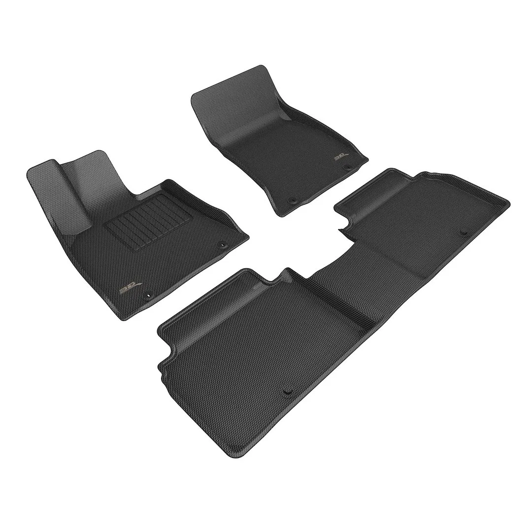 L1GS01001509 – 3D MATS/U-AC Floor Liner, Black Custom Fit Raised Edge Thermoplastic Rubber Of Carbon Fiber Texture 3 ...